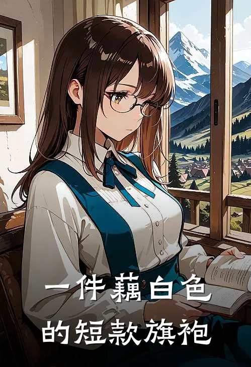一件藕白色的短款旗袍英文